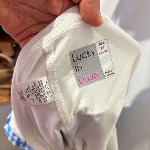 Lucky in Love Women Arctic Blitz Pleated Tennis Skirt Blue White M Pull On Lined - Picture 5 of 6